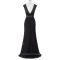 Kate Kasin Cap Sleeve Crew Neck V-Back Black Lace Ball Gown Evening Prom Party Dress 8 Size US 2~16 KK000203-1